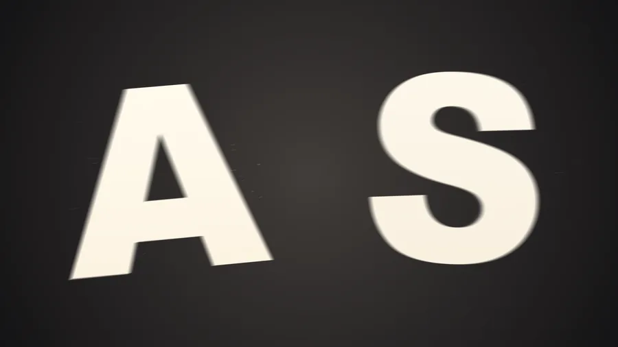 「AS」兩個字母各自飛開
