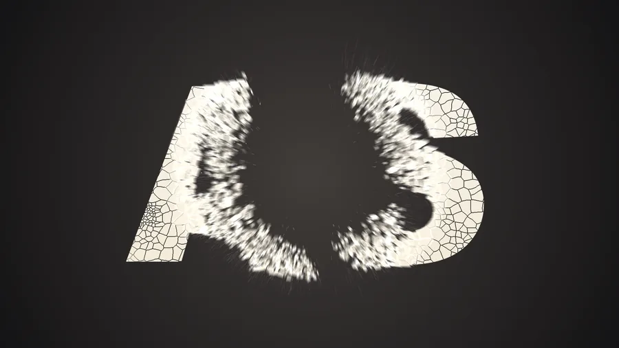 「AS」被炸成隨機碎塊的實際算圖