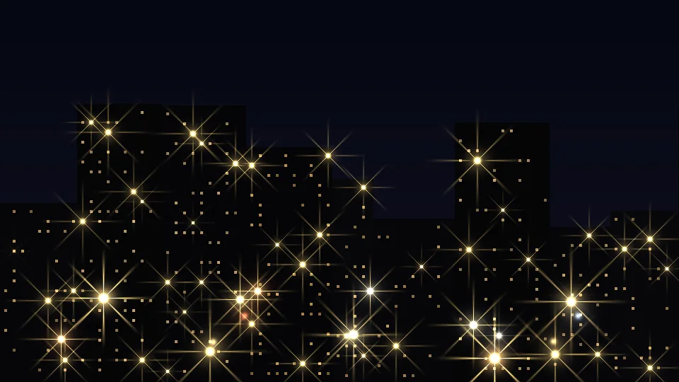 金色星芒的夜景