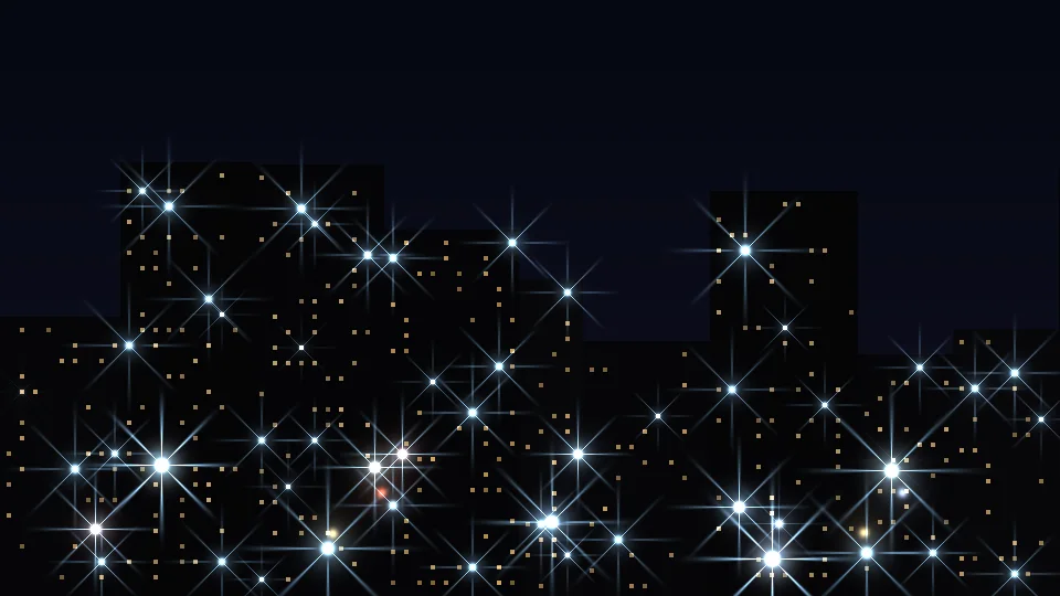 冰藍色星芒的夜景