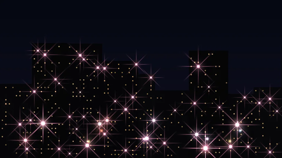 玫瑰粉星芒的夜景