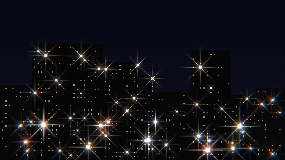 只有光做 RGB 分離的夜景