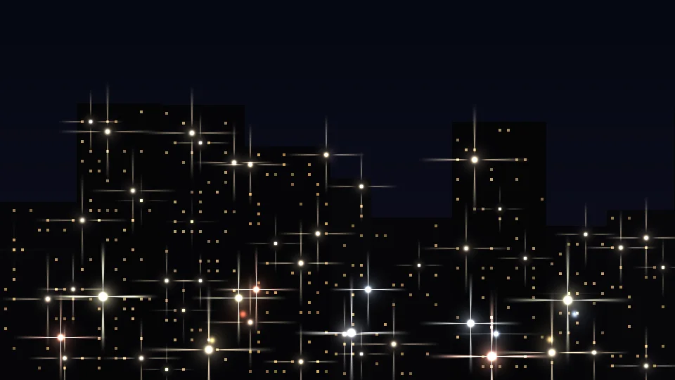 細十字閃光的夜景