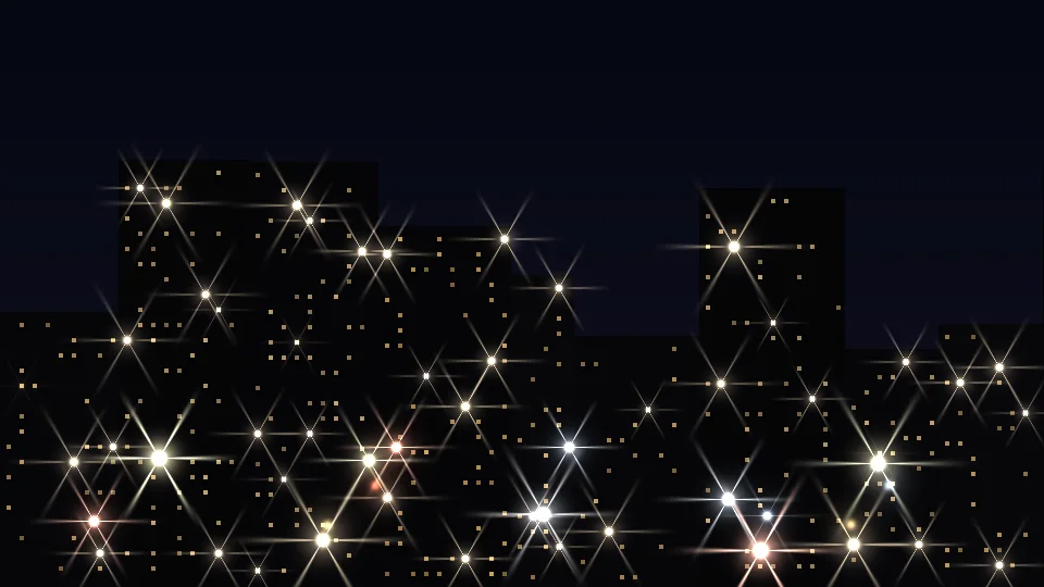 六角星芒的夜景