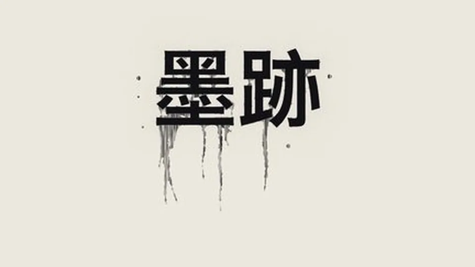 毛筆墨痕樣式：「AS」兩個字下緣長出滴落的液體