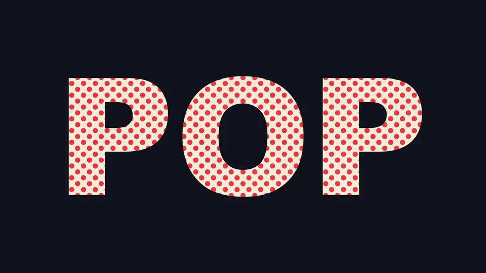 紅點網點填滿 POP 三個字