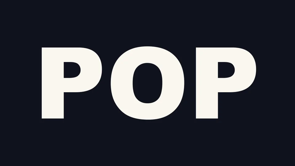黑底白字 POP