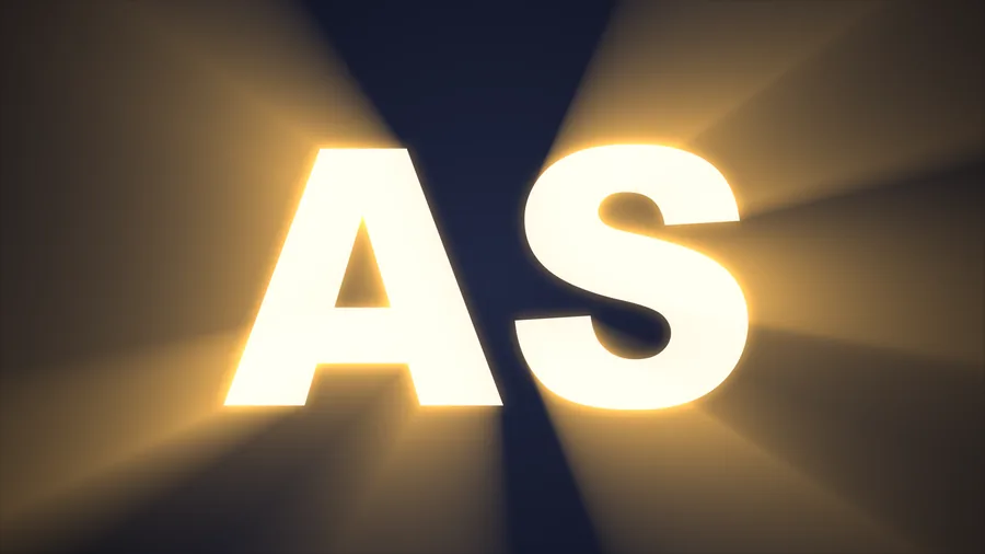 「AS」發出金色光束
