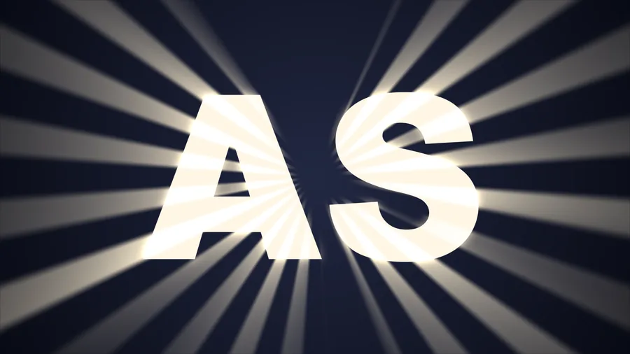 「AS」發出一條一條分開的光條