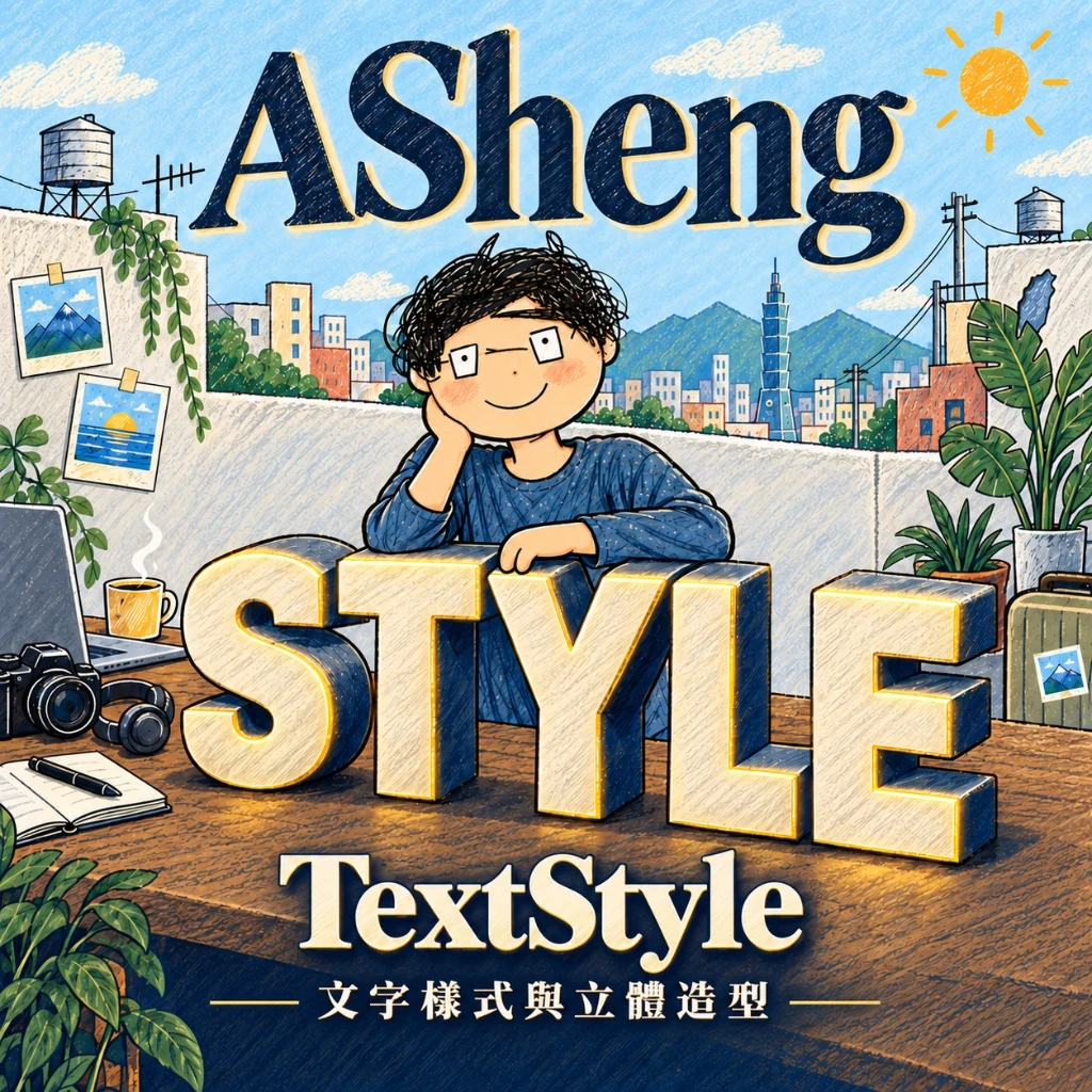 ASheng TextStyle 文字樣式與立體造型產品插畫